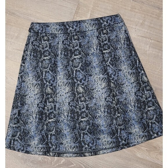Soho Apparel Blue‎ Black Snake Skin Print Pencil Skirt Women's Size M - Picture 1 of 9
